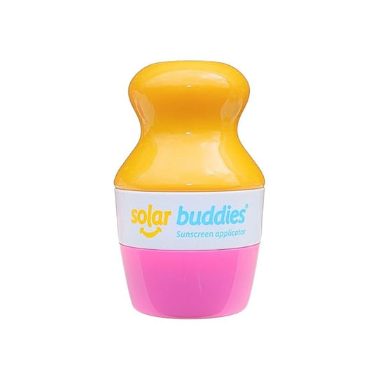 Solar Buddies Sunscreen Applicator - Single Pink - BPA-Free Refillable Roll on Sponge Sunscreen, Suncream & Lotion Applicator For Kids, Adults & Families - Holds 3.4fl oz, Perfect Size for Travel