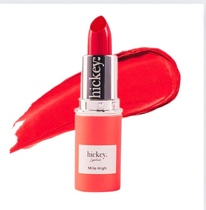 Hickey Lipstick Organic Mile High Perfect Red Lipstick REFILL - Moisturizing And Long Lasting Lipstick for Women - Gluten Free, Vegan And Organic - Highly Pigmented Velvet Finish