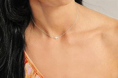 Dainty Cross Pendant Necklace Choker Necklace Chain Christian