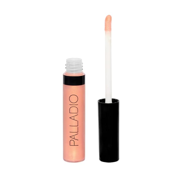 Palladio Lip Gloss, Non-Sticky Lip Gloss, Contains Vitamin E and Aloe, Offers Intense Color and Moisturization, Minimizes Lip Wrinkles, Softens Lips with Beautiful Shiny Finish, Pink Pearl