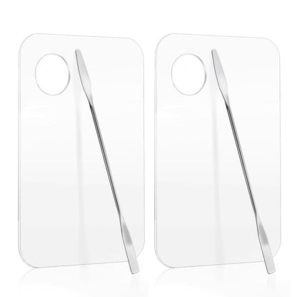 2 Pcs Acrylic Cosmetic Makeup Palette with 2