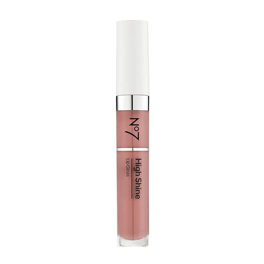 No7 High Shine Lip Gloss - Desert Rose - Moisturizing, High-Shine Lip Gloss with Jojoba Oil for Lips - Hydrating, Longwear Lip Makeup - Non-Sticky Formula (8ml)