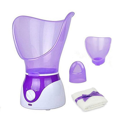 Facial Steamer Professional Steam Inhaler Facial Sauna Spa for Face Mask Moisturizer - Sinus with Aromatherapy; Pores with Timer and Extract Blackheads, Diffuser Skin Care(Purple)