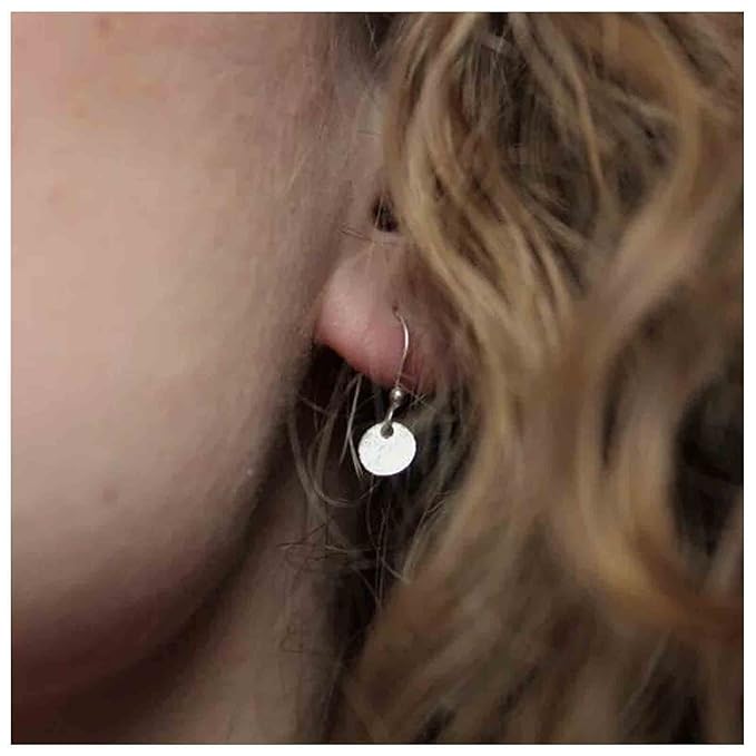 Boho Disc Coin Drop Earrings Tiny Circle Dangle
