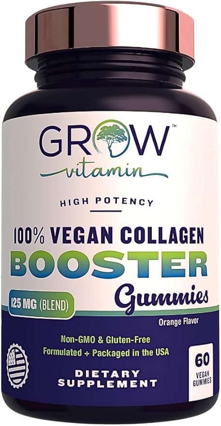 Superfruit Gummy Beauty Vitamins - Supports Skin, Hair, and Nail Health - Vegan Collagen Builder with Silica, Biotin, Super Berry Amla, Vitamin C, A, E, Orange Flavor, Non GMO, No Gluten - 60 Gummies