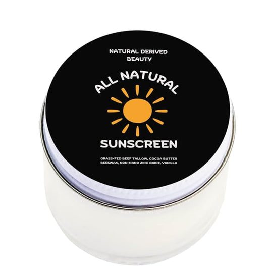 Beef Tallow & Zinc Sunblock | Tallow Sunscreen SPF 35 (2oz) | Reef Safe, Water Resistant | Beef Tallow for Skin, Tallow Face Moisturizer | Organic 100% Grass Fed Tallow, Zinc Oxide