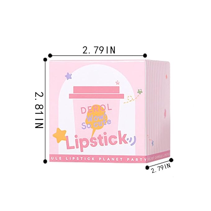 6-Color Mini Matte Color Star Capsule Lipstick set. Long
