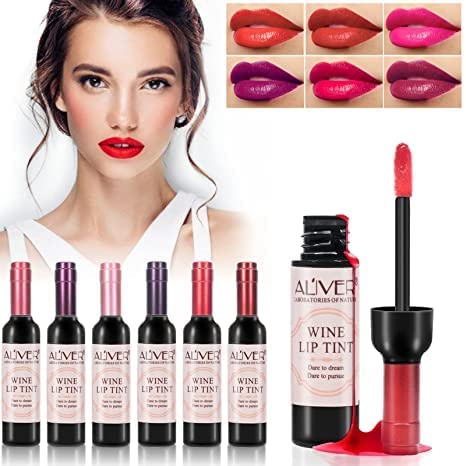 6 Colors Wine Bottle Lip Gloss,Wine Lip Tint Gloss,Wine