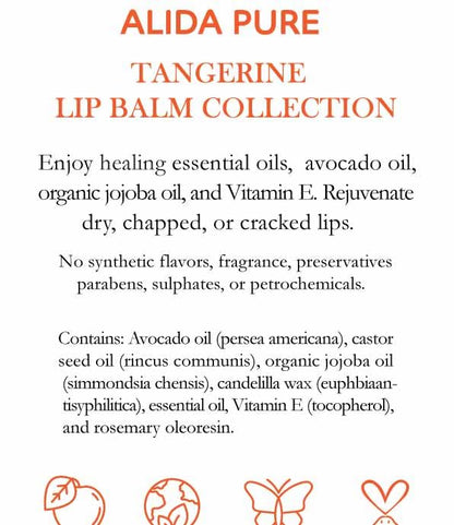 Tangerine Lip Balm, Vegan Lip Balm Lips,