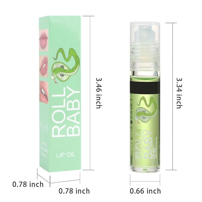 BINGBRUSH Roller Lip Glaze Mirror Lip Gloss, Plumping Magic Mood Lipstick Lip Glaze, High-Shine Clear Lip Stain Lip Balm Lip Care, Longlasting Moisturizing Lip Glow Oil (1Pc 04# Mint)