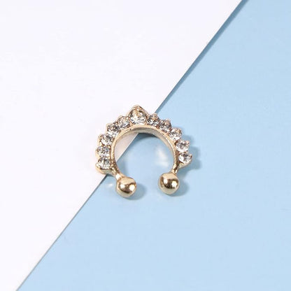 Boho Crystal Ear Cuff Earrings Gold Cz Pave