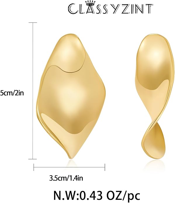 CLASSYZINT Gold/White/Red/Black Flower Stud Earrings