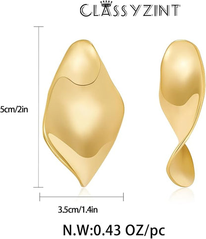 CLASSYZINT Gold/White/Red/Black Flower Stud Earrings