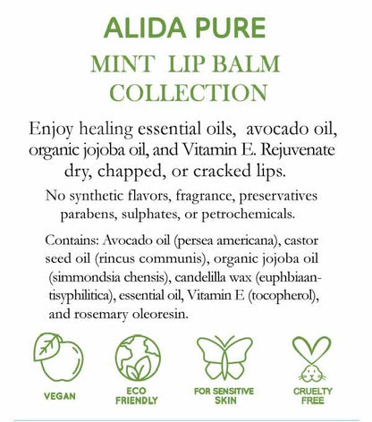 ALIDA PURE Mint Lip Balm Collection, Lips,