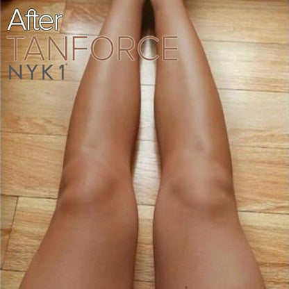 NYK1 Tan Force Sunless Self Tanning Mousse with MegaMitt Tanning Mitt - Salon Quality Streak Free Self Bake Tan Foam Tanning Oil Self Tanner - Natural Look Dry Golden Bronzer Cream - 250ml