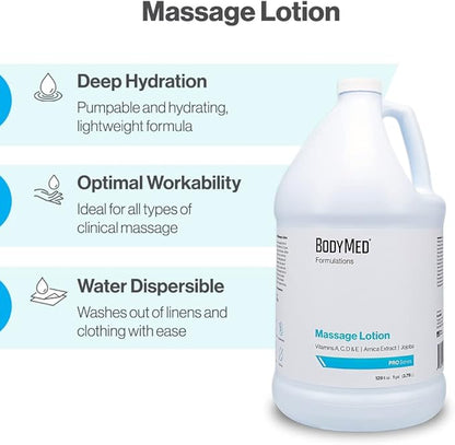 BodyMed Formulations Massage Lotion, 8 oz. – Fragrance-Free, All-Natural Lotion for Massage Therapy – Leaping Bunny Certified – with Arnica Extract & Jojoba – Non-Staining, & Paraben Free