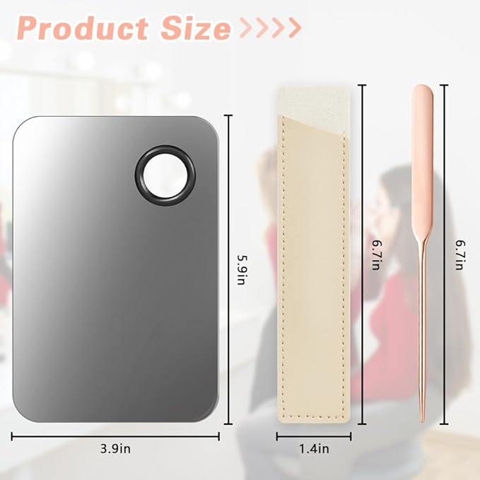 3PCS Makeup Mixing Palette, Stainless Steel Cosmetic Makeup