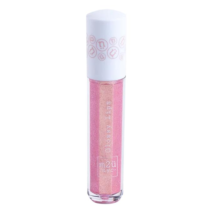 M2U NYC Lip Gloss, Lip Oil, Lip Gloss Set, Lipgloss, Clear Lip Gloss, Lip Makeup, Lip Plumper Gloss, Clear Lip Gloss, Multiple Colors (Cherry Blossom (pink with glitter))