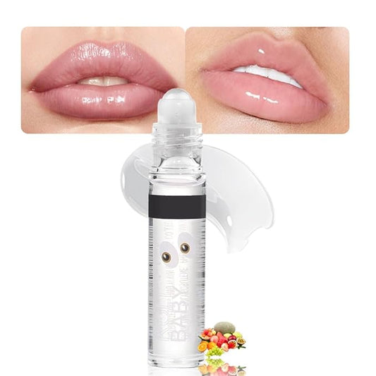BINGBRUSH Roller Lip Glaze Mirror Lip Gloss, Plumping Magic Mood Lipstick Lip Glaze, High-Shine Clear Lip Stain Lip Balm Lip Care, Longlasting Moisturizing Lip Glow Oil (1Pc 05# Fruit)