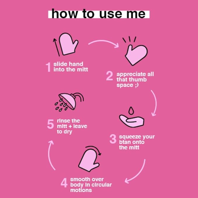 b.tan Body Self Tanning Mitt | I Don't Want Tan On My Hands - Self Tanning Applicator Glove with Thumb, Streak-Free, Even Application, Velvety Soft, Reusable, Sunless Tan, Body Lotion, Tanning Lotion