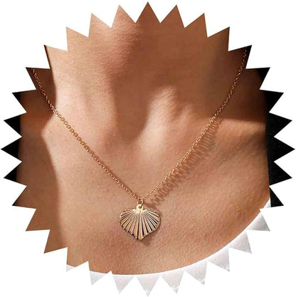 Boho Heart Pendant Necklace Gold Heart