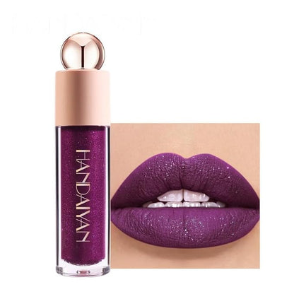 Shimmer Lip Gloss,Shine Liquid Lipstick Glossy Shimmer Finish, Glitter Sparkly Smooth Primer Lip Tint,Moisturizing Matte Lip Glaze Fine Glitter Waterproof Non-Stick Cup for Girls Women(#06)