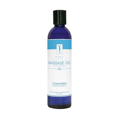 Master Massage Unscented Organic Massage Oil - 8 fl oz, Water-Soluble Blend, Skin-Nourishing Formula, Perfect for Massage Therapy and Home Use, Pack of 1