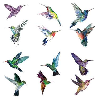 WEETUU 24 Sheets Hummingbird Temporary Tattoo for Women Stickers (T08)