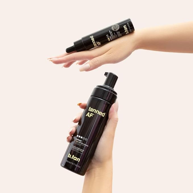 b.tan Darkest Self Tan Drops for Face & Body | Get Tanned - Darkest Gradual Self Tanner Bronzing Glow Drops, Vegan, Cruelty Free, 1.0 Fl Oz