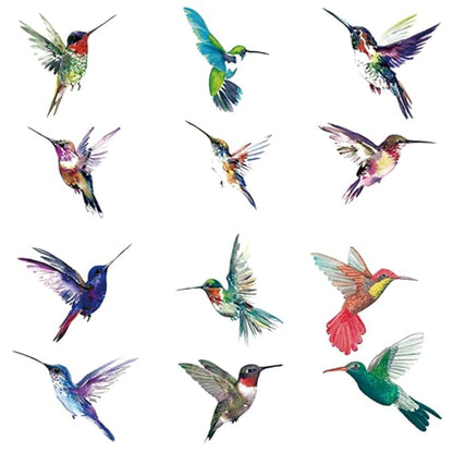 WEETUU 24 Sheets Hummingbird Temporary Tattoo for Women Stickers (T09)