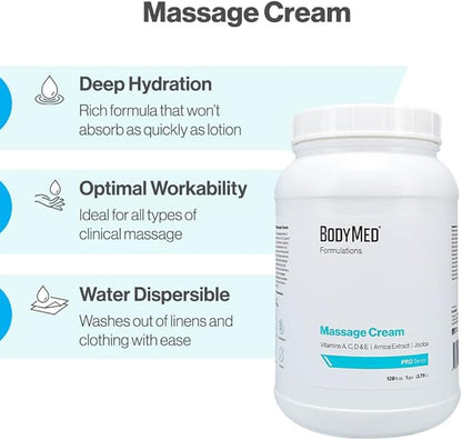 BodyMed Formulations Massage Cream, 4 oz. – Fragrance-Free, All-Natural Lotion for Massage Therapy – Leaping Bunny Certified – with Arnica Extract & Jojoba – Non-Staining, & Paraben Free