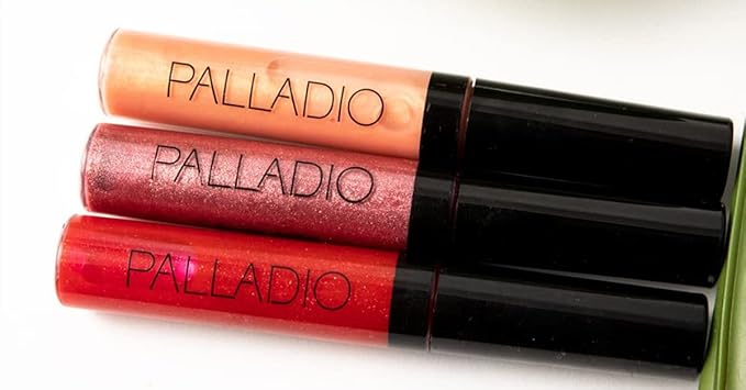 Palladio Lip Gloss, Non-Sticky Lip Gloss, Contains Vitamin E and Aloe, Offers Intense Color and Moisturization, Minimizes Lip Wrinkles, Softens Lips with Beautiful Shiny Finish, Clear
