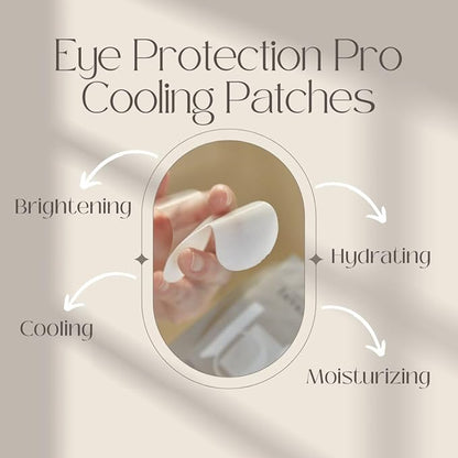 [Dark Circles & Puffy Eyes Treatment Korean Sheet Mask] Lint-Free Eye Perfection Pro Cooling Patches 20 Pack - Hydrogel Under Eye Pads, Hyaluronic Acid, Caffeine, Eyelash Extension Application