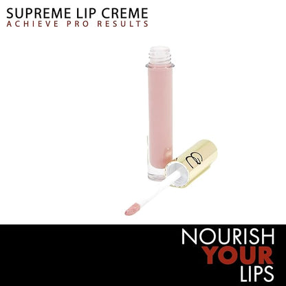 Gerard Cosmetics Supreme Lip Creme Angel Cake | Highly Pigmented, Fully Opaque Nude Pink Lip Gloss | Nourishing, Hydrating, Liquid Lipstick for Full Coverage Lip Color