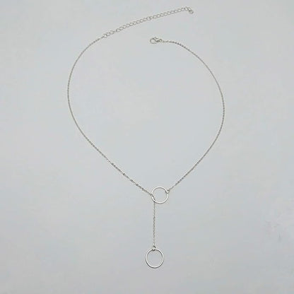 Creative Y-shaped Necklace Hollow Ring Necklace Chain Jewelry