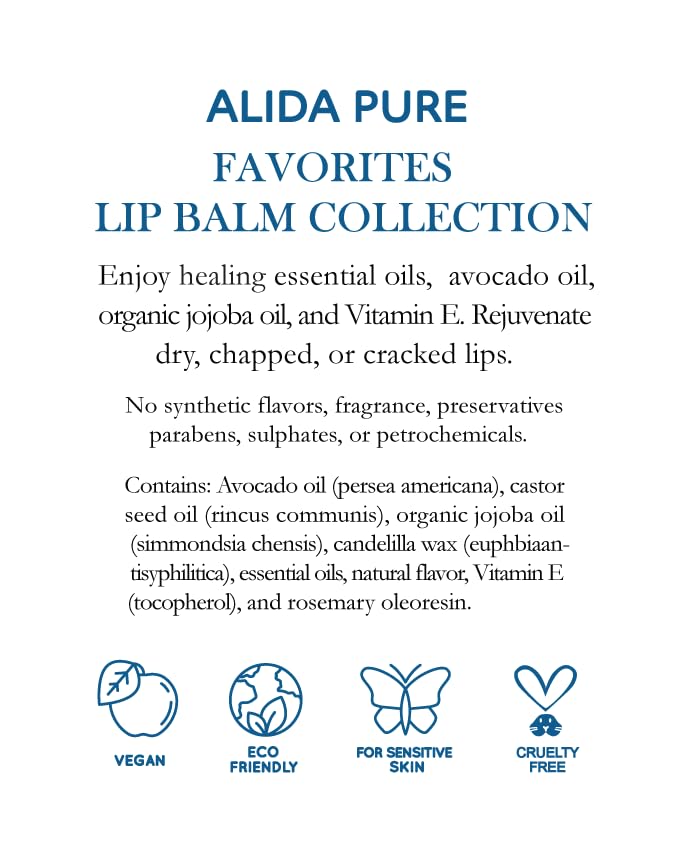 Favorites Lip Balm Collection, Vegan Lip Lips,