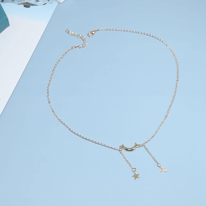 Boho Gold Y Necklace Double Star