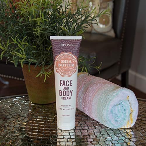 Shea Butter Moisturizing Face and Body Cream – Anti Aging, Non-Greasy Rejuvenating Lotion for Nourishing, Hydrating Dry Skin- (3.4 oz/100 ml)
