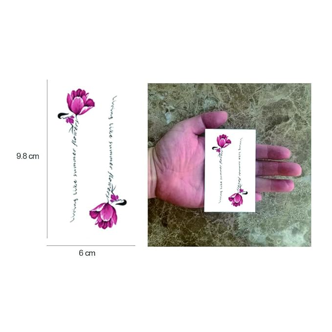 WEETUU 24 Sheets Small Floral Temporary Tattoo for Stickers (T04)