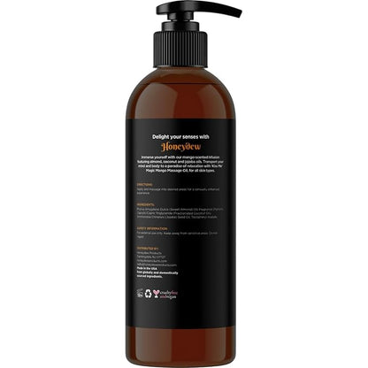 Mango Sensual Massage Oil for Couples - Alluring Tropical Full Body Massage Oil for Date Night and Nourishing Body Moisturizer with Sweet Almond - Vegan Non Staining Non Greasy Smooth Gliding Formula