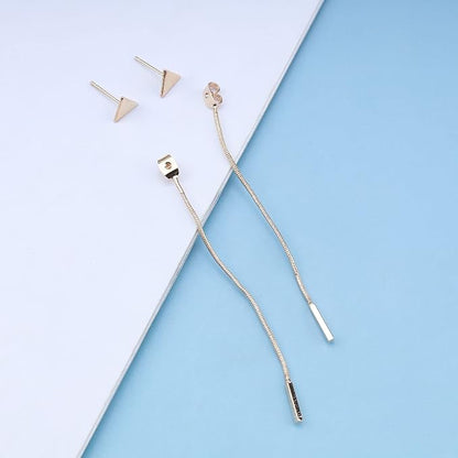 Vintage Bar Drop Earrings Triangle Stud