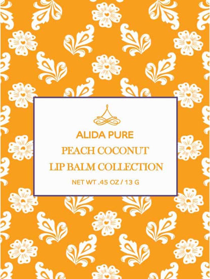 Peach Coconut Lip Balm Collection, Vegan Lips,