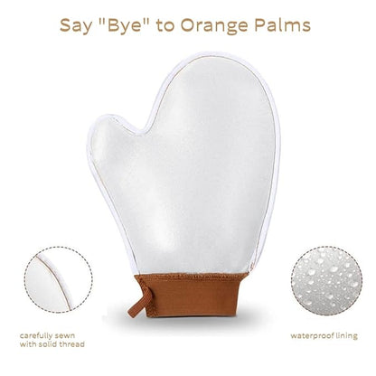 Self Tanning Mitt Applicator Elastic Wrist Self Tanner Glove with Thumb Application of Self Tanning Mousse or Body Lotion (Tan Mitt-Elastic)