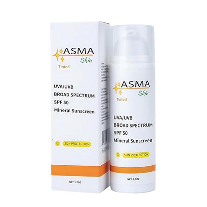 Tinted Mineral Sunscreen with Hyaluronic Acid, SPF 50 Broad Spectrum UVA/UVB Protection, Hydrating & Anti-Aging Face Moisturizer, Suitable for All Skin Types, Non-Greasy, 1.7 oz