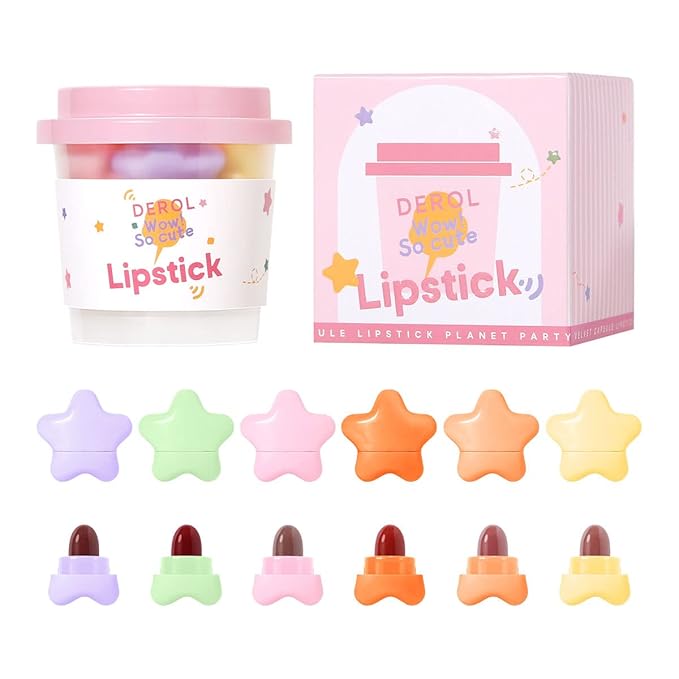 6-Color Mini Matte Color Star Capsule Lipstick set. Long