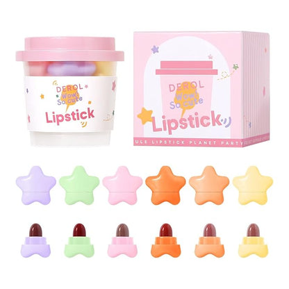 6-Color Mini Matte Color Star Capsule Lipstick set. Long
