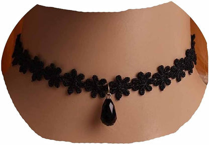 Black Choker Necklace Crystal Necklace Chain Short Collar