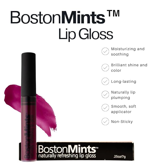 Newberry Lip Gloss (.25oz) - Naturally Refreshing Vegan Lip Gloss with Aloe, Vitamins C & E, Spearmint Extract