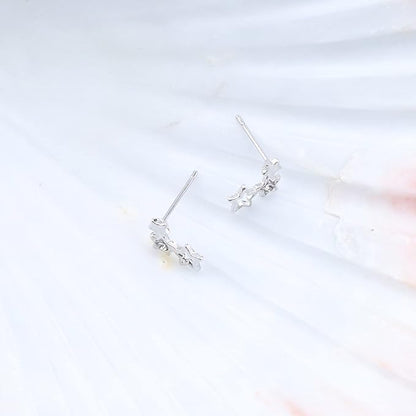 Bohemia Star Climber Crawler Earrings Silver