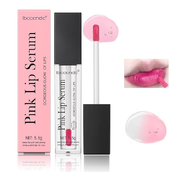 Color Changing Lip Gloss, Pink Magic Mood Lipstick Hydrating Lip Glow Oil Lip Tint Lip Inks Stain Lip Balm Not Greasy Transparent Plumping Lip Serum for Women Girls Lip Care Products